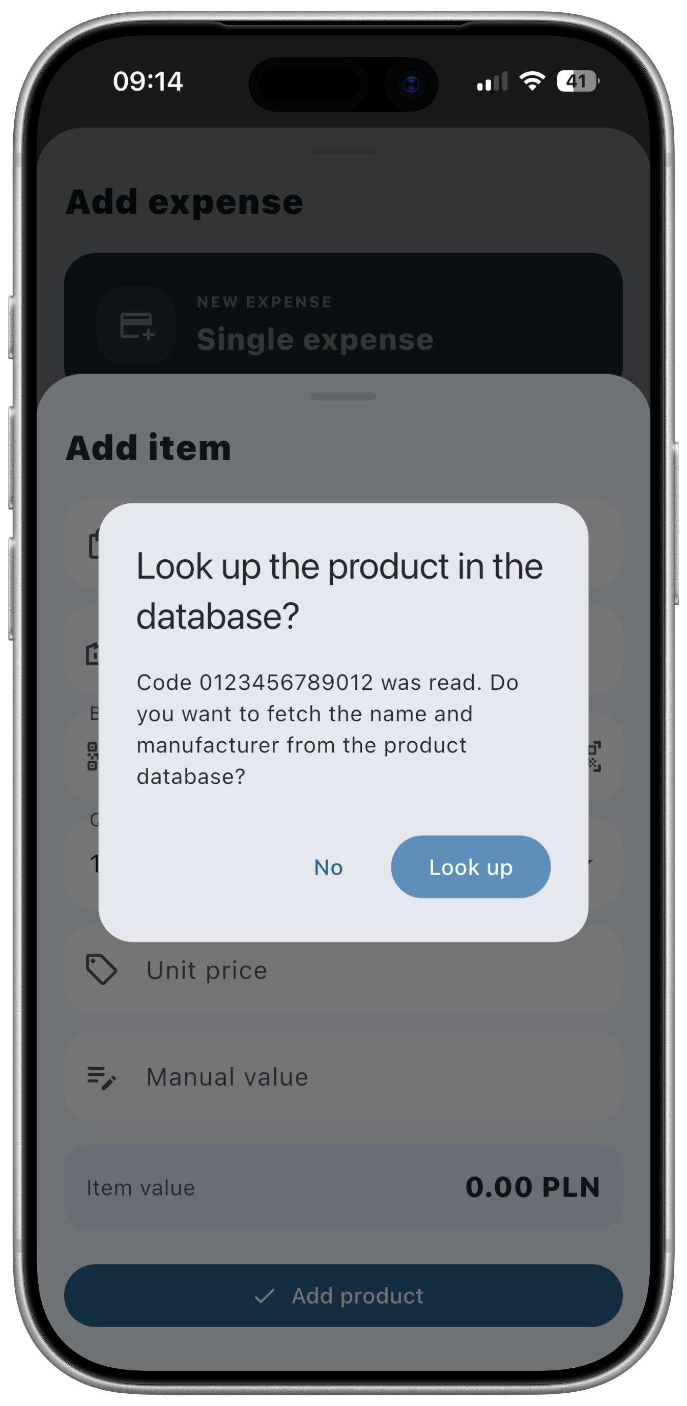 Barcode scanning in MamonApp